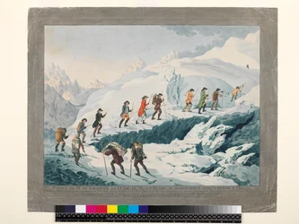 Valentine-Richards. Aufstieg des Mont Blanc durch M. de Saussure im August 1787, ca. 1790
